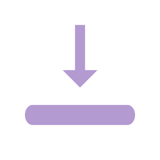 A purple downward arrow pointing to a horizontal purple bar, on a black background.