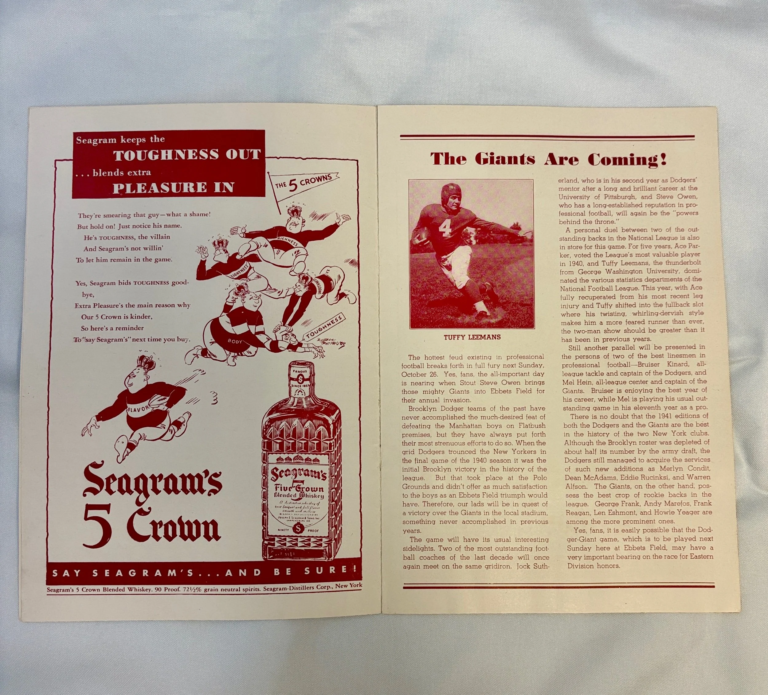 Brooklyn Dodgers NFL Program 2