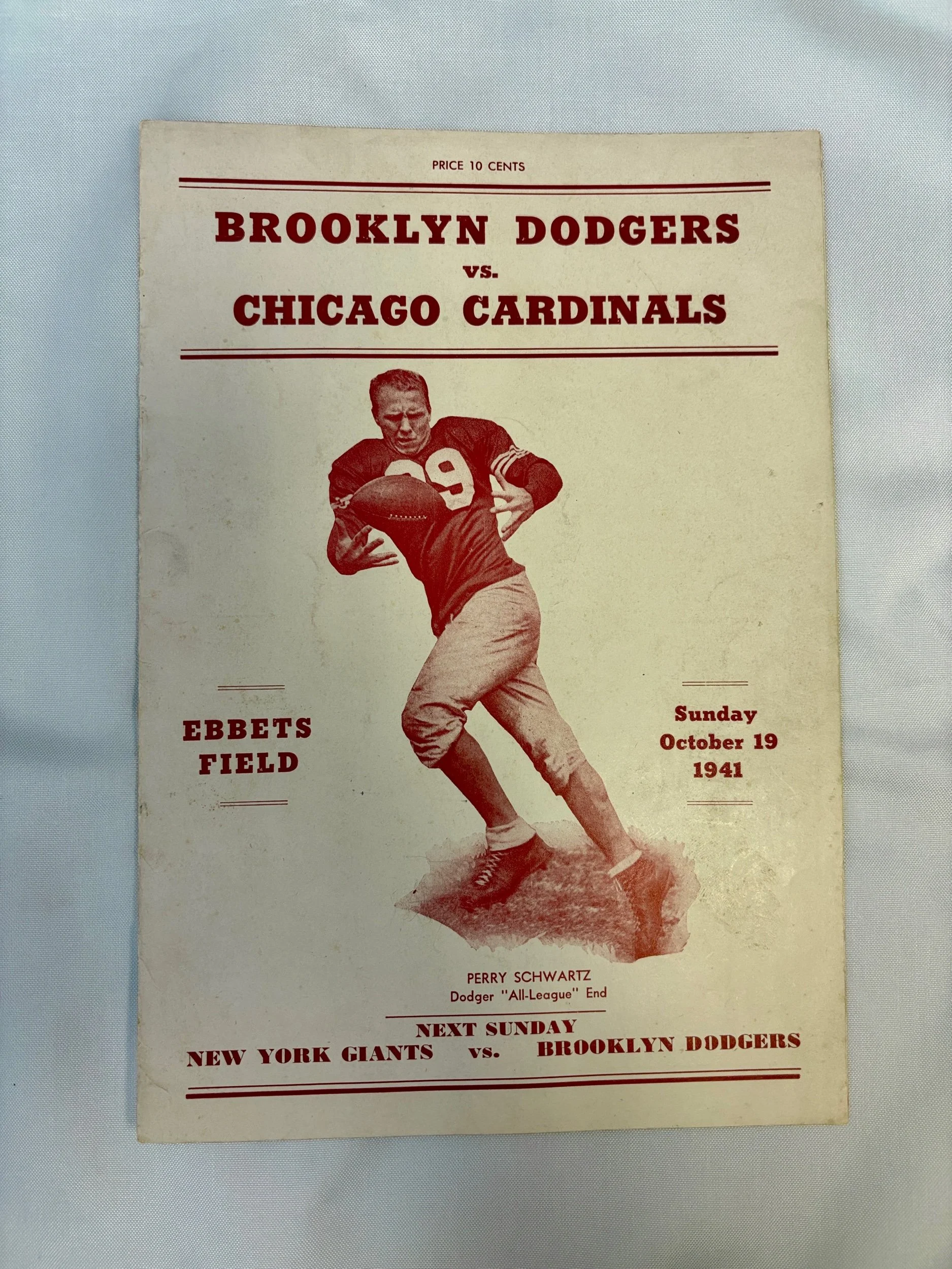 Brooklyn Dodgers NFL Program 1