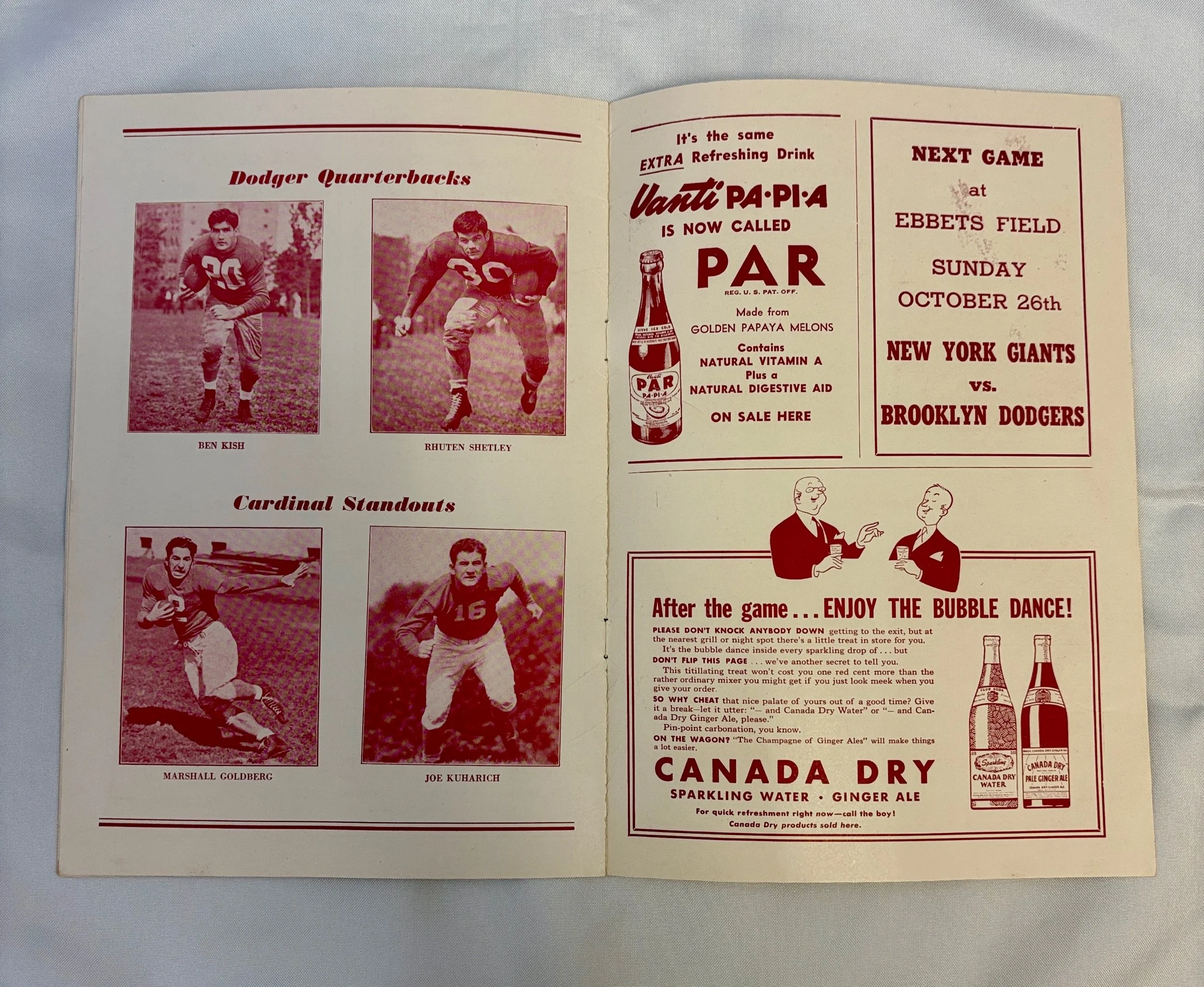 Brooklyn Dodgers NFL Program 5