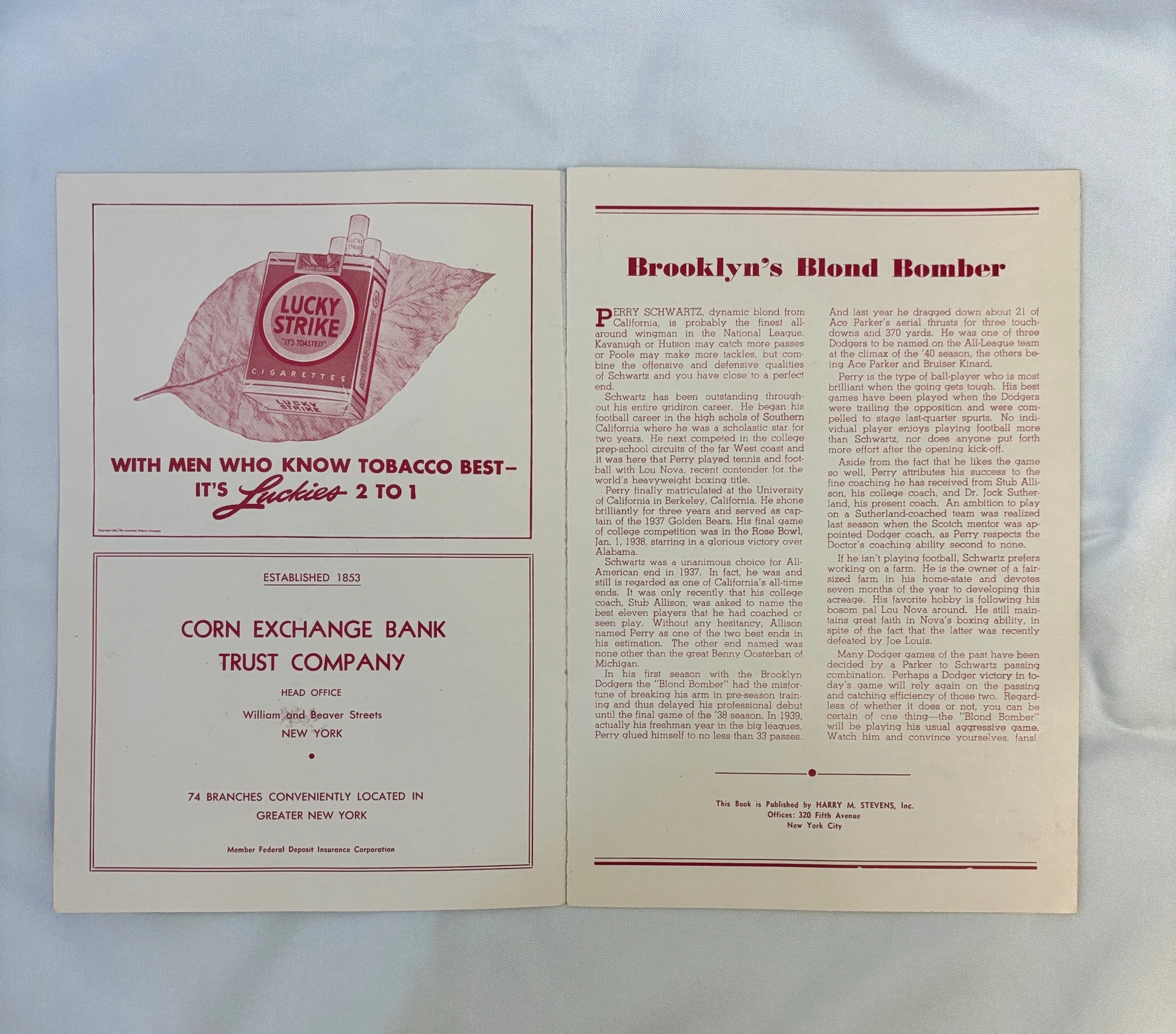 Brooklyn Dodgers NFL Program 6