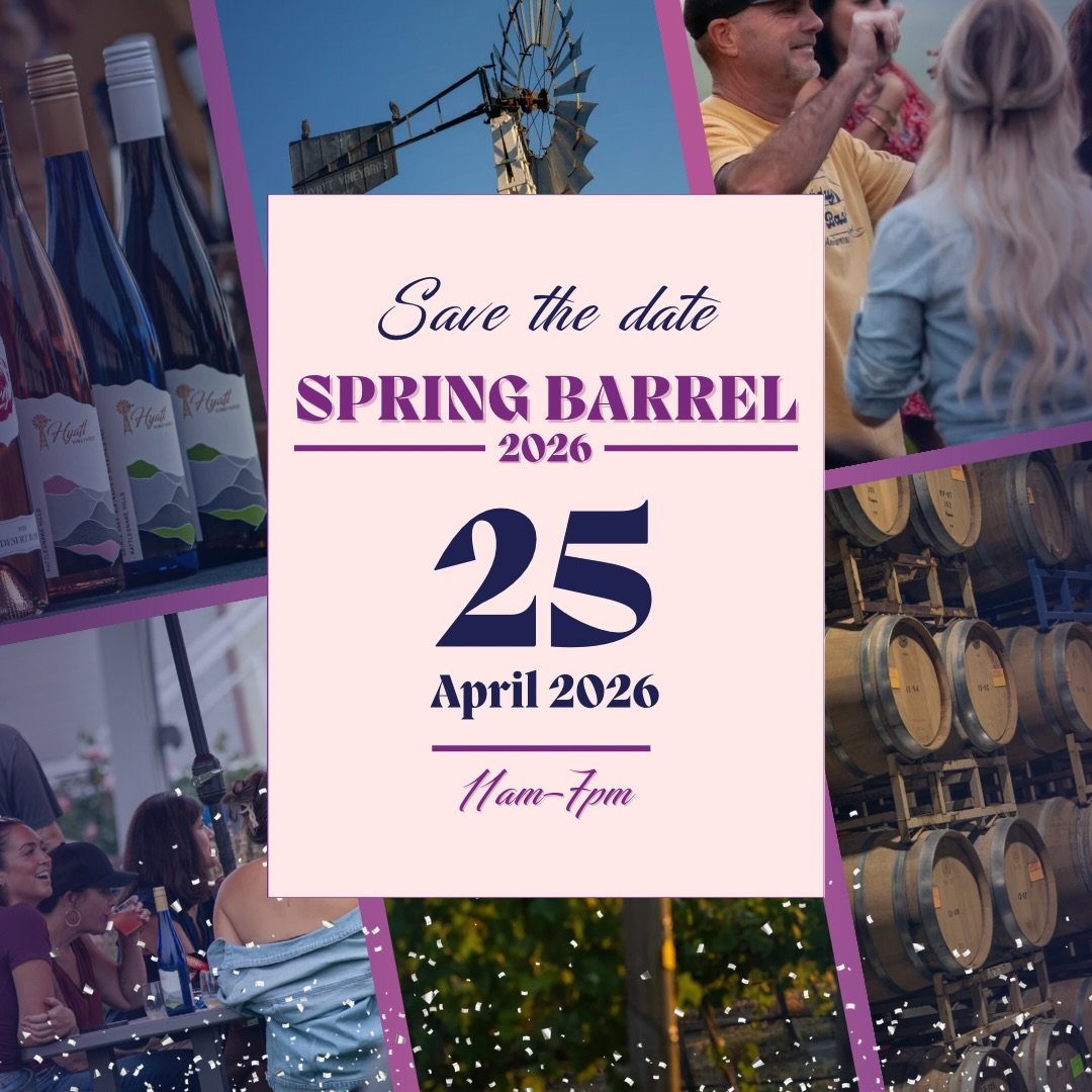 Spring Barrel Weekend is back April 24&ndash;26 at Hyatt Vineyards. Join us for one of our favorite weekends filled with tradition, innovation, and good energy. We will be open Friday from 11 AM to 5 PM, Saturday from 11 AM to 7 PM, and Sunday from 1