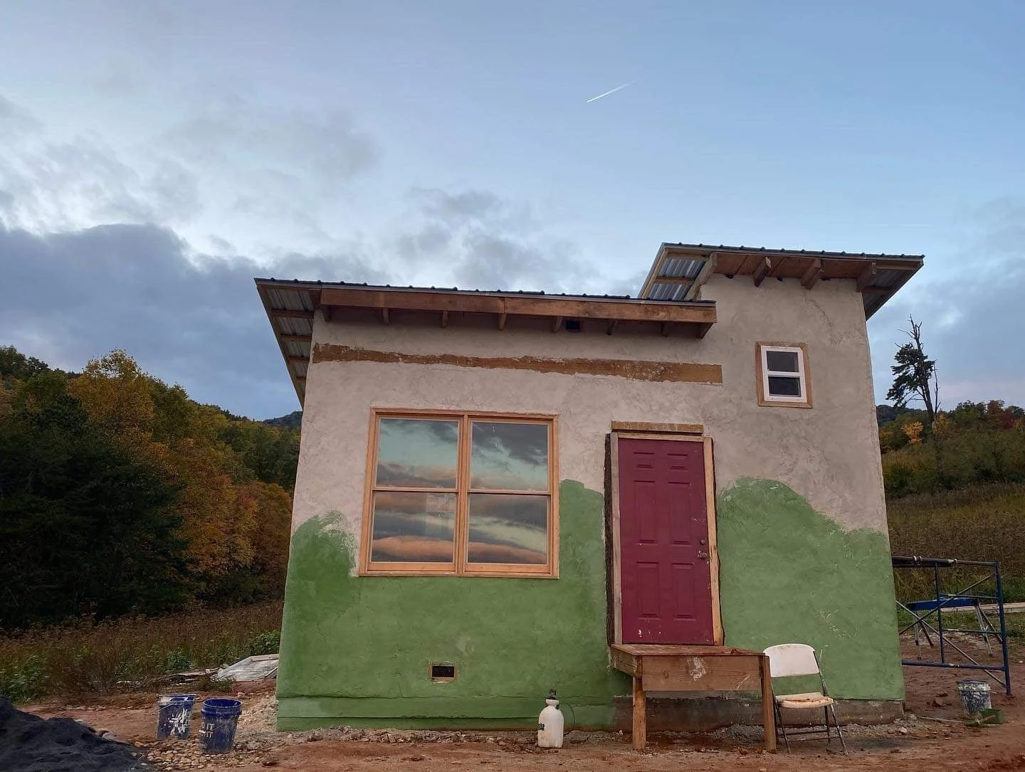 green cabin classic half painted pic.jpg