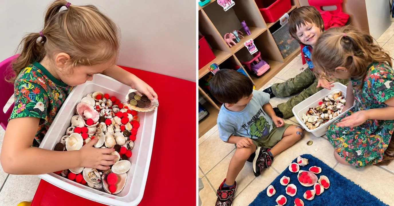 🐚 Seashells, sorting, and sensory fun! ❤️