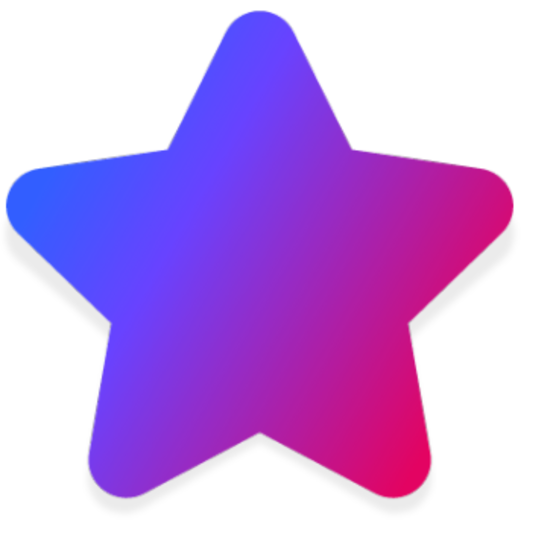Gradient-colored five-point star with blue and pink hues