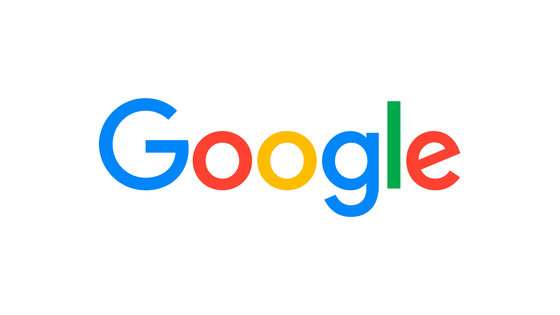 Google logo with colorful letters on a white background.