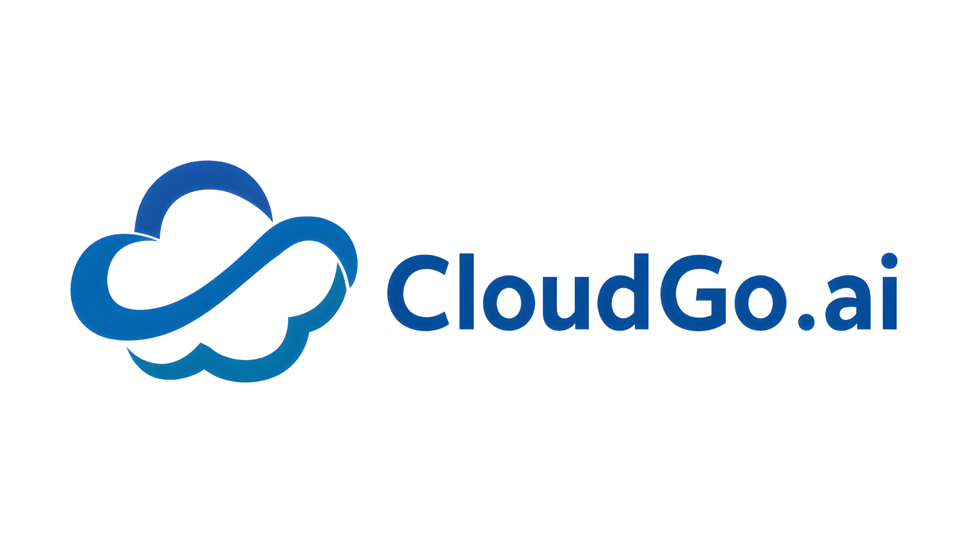 A blue cloud-shaped logo with a stylized infinity symbol inside, followed by the text 'CloudGo.ai' in blue.