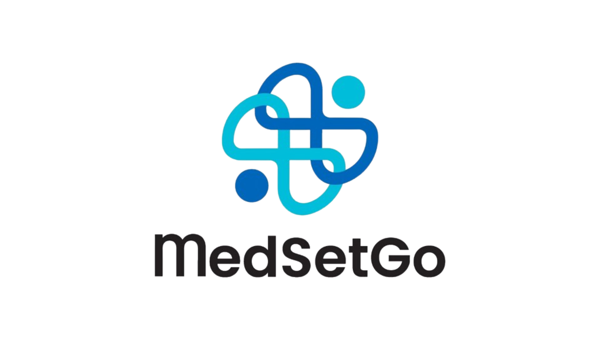 MedsetGo logo with a blue interconnected abstract design and the name 'MedsetGo' below in black text.