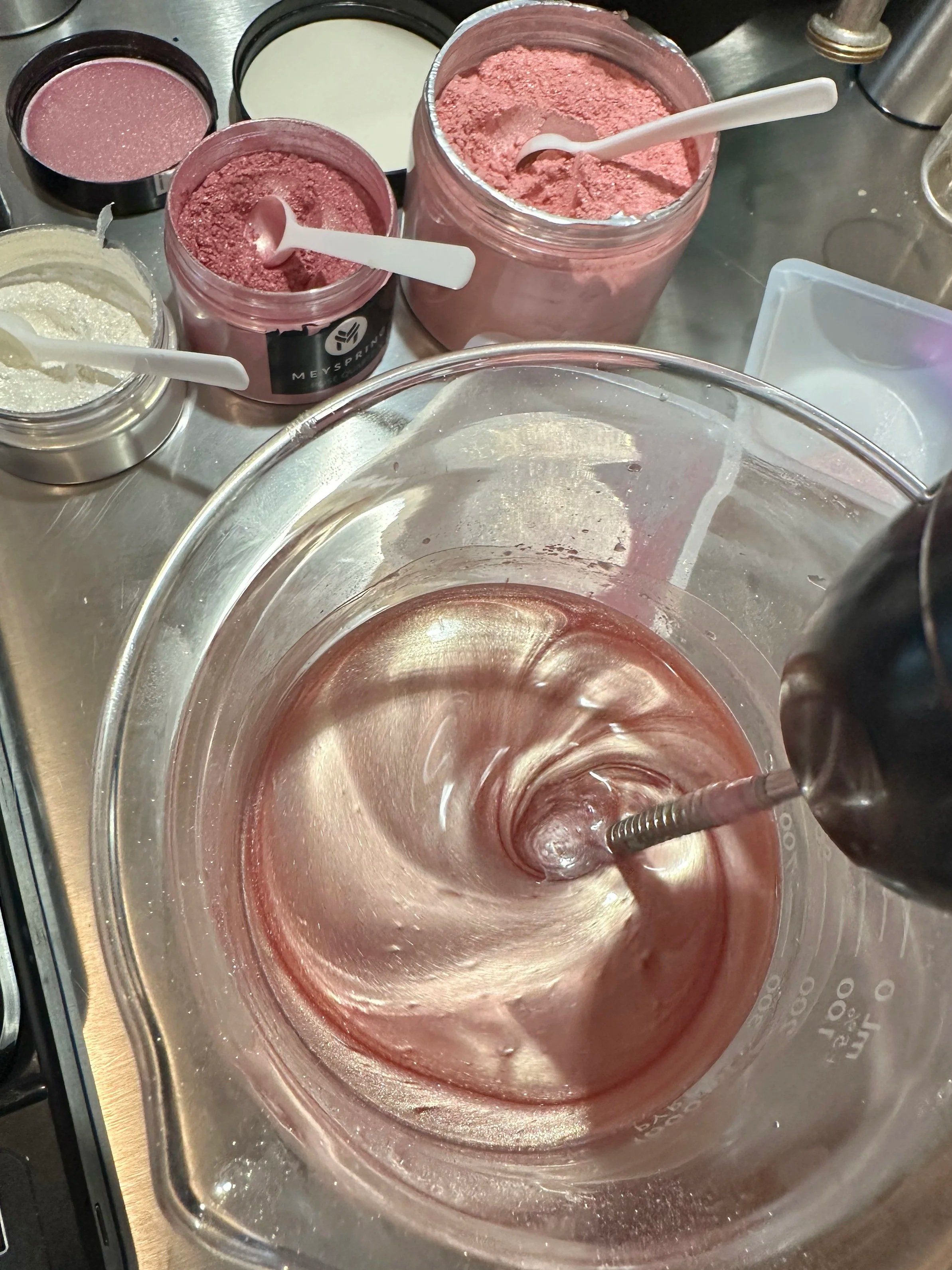 Shimmer Glow Stick in Sunkissed blending beautifully! My favorite part of the process...seeing it all come together!