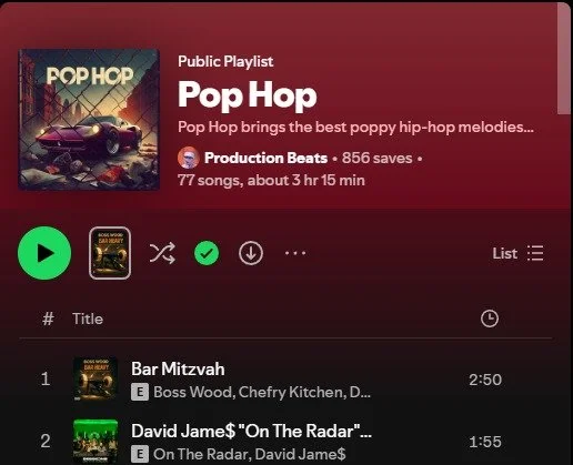 PalmSid3 Extras keeps moving.
&ldquo;Up 2k You&rdquo; just landed on the Pop Hop playlist &mdash; heavy rotation for pop-leaning hip-hop and melodic energy.

Big appreciation to the curators supporting independent LA artists this cycle.
We&rsquo;ll k