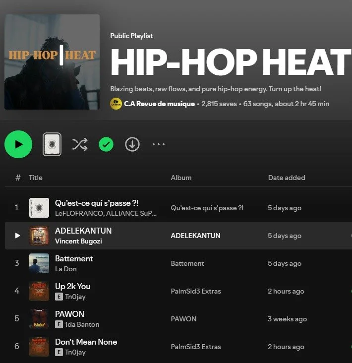 🔥 PalmSid3 Extras is going crazy right now.
Up 2k You and Don&rsquo;t Mean None both just landed on HIP-HOP HEAT &mdash; 2,800+ saves, major rotation.
Independent rollout. LA operation. Real motion.

🎧 Tn0Jay &ndash; &ldquo;Up 2k You&rdquo; / &ldqu