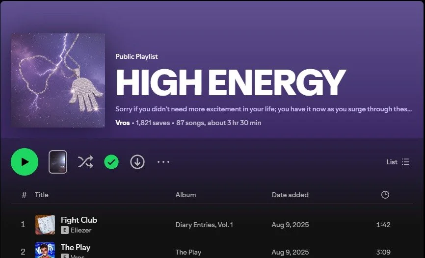 🔥 IG Caption (Stronger, Deeper, Spotlight-Driven)

Another milestone locked in. &ldquo;Up 2k You&rdquo; just landed on the HIGH ENERGY playlist curated by @vros444 &mdash; and placements like this are the fuel behind Tn0Jay&rsquo;s rise. 🚀🔥

Big g