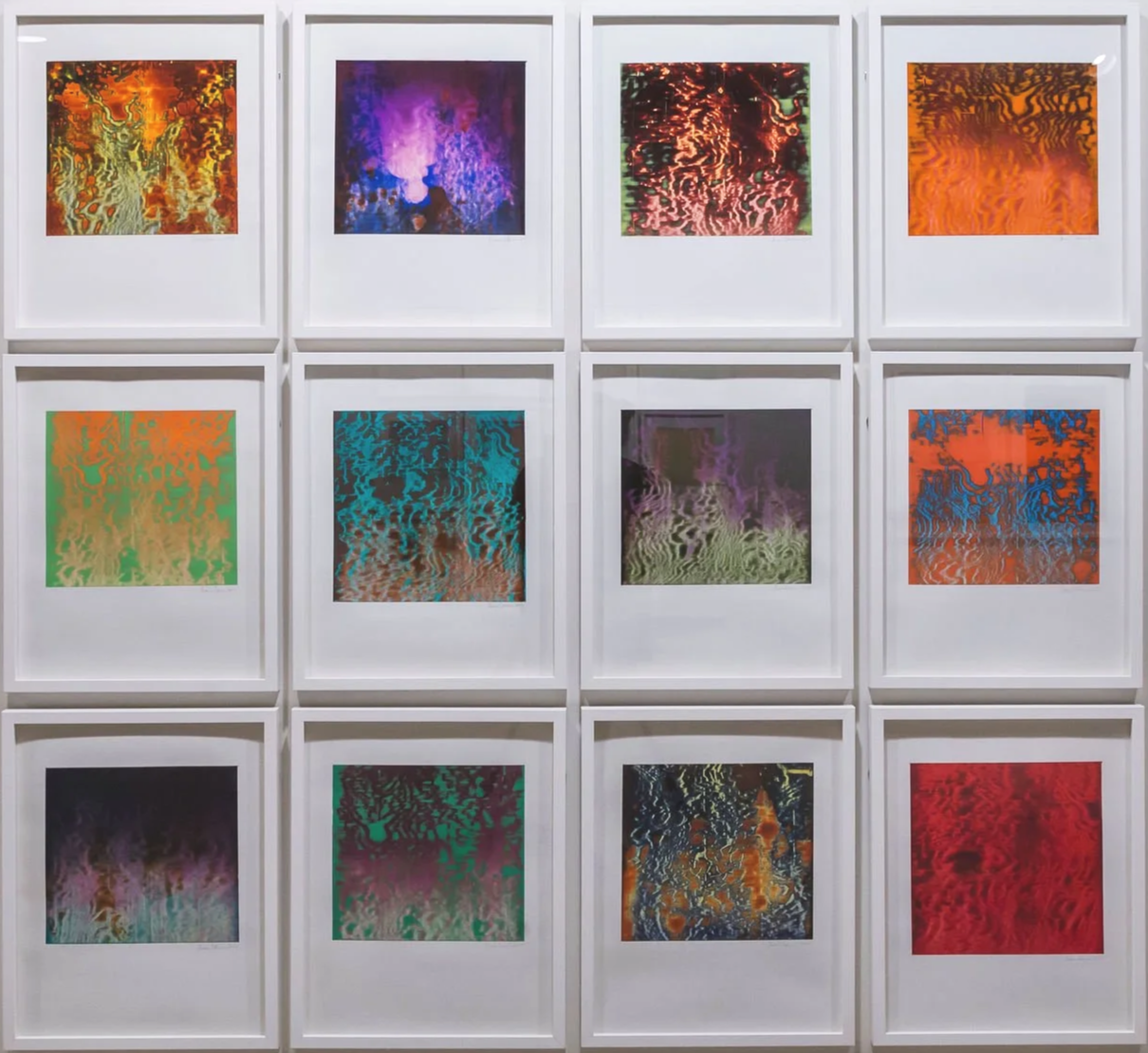 Nano Fields 1-24, 2019, Acrylic on powdered stone paper, 20x16 inches each