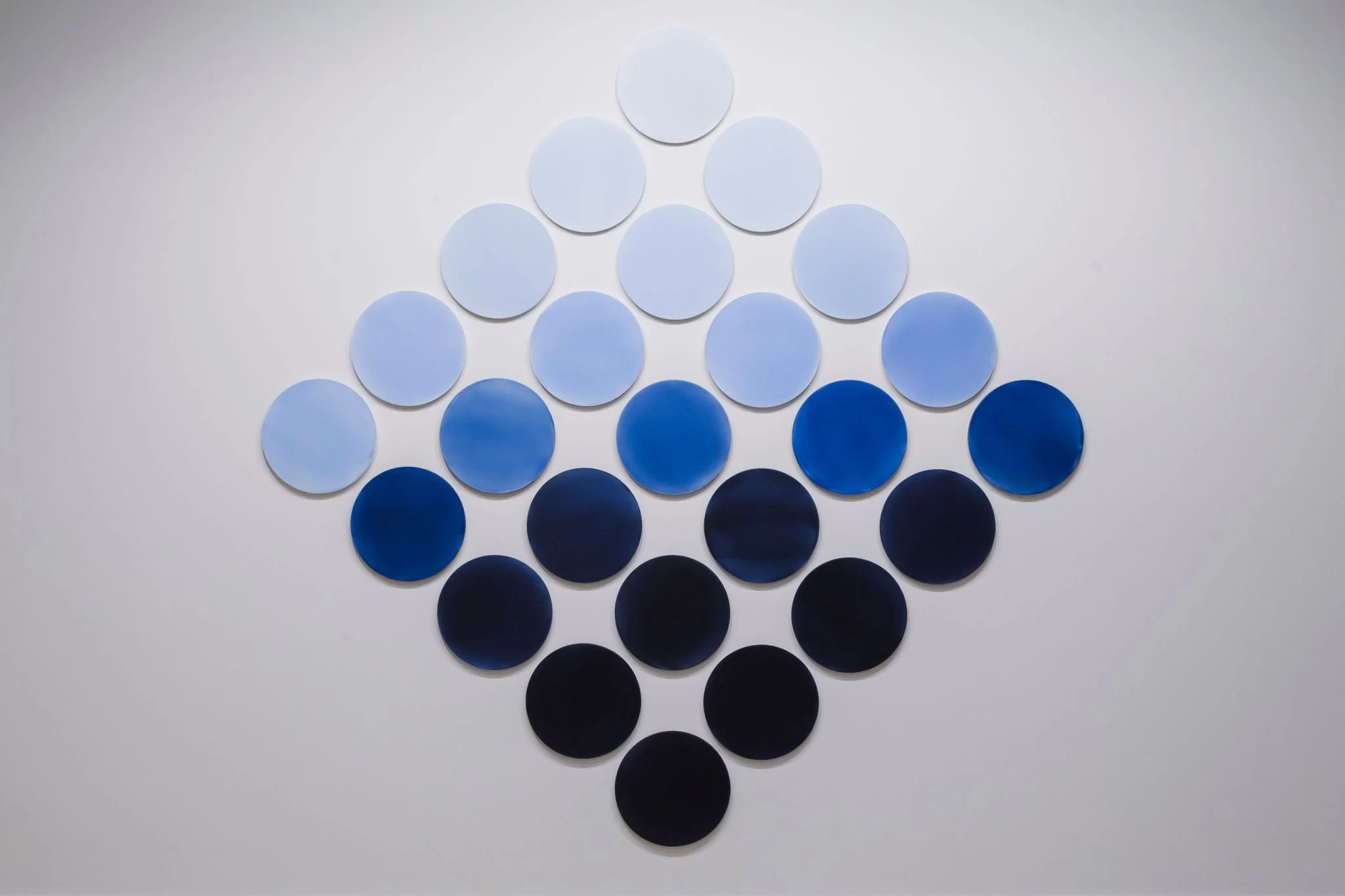 Winter Blue over Saskatoon, 2019, Acrylic on 25 panels, 13.5x13.5 inches