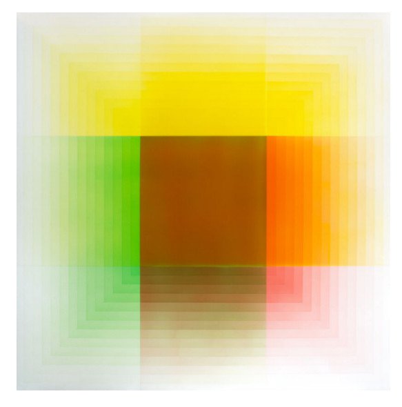 Kin 2 (Orange), 2015, Acrylic on aluminum, 60x60 inches