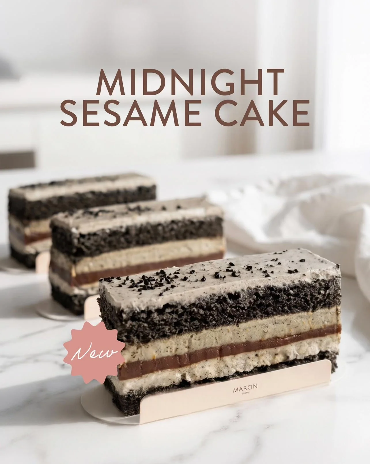 Say hello to our two newest cakes ❤️

Midnight Sesame Cake
rich, nutty, deep, and quietly comforting 🍃

Golden Chocolate Crunch Cake
soft chocolate layers with that little crunch we can&rsquo;t stop thinking about ✨

Made to feel a little special, b