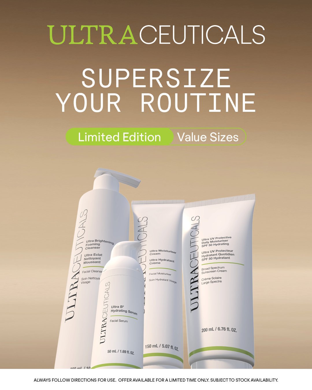 ultraceuticals supersize promotion with larger size products