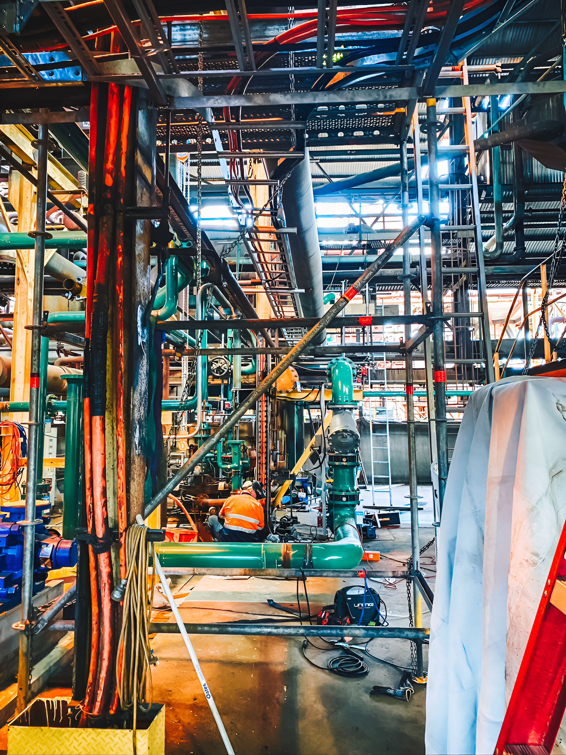 Electrical maintance in a hazardous area with a Dave Griffith Electrical worker