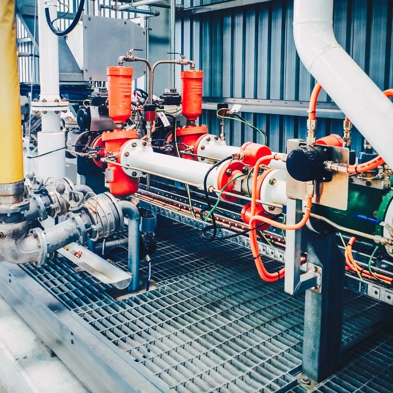 massive piping and wires around that will be used to work the equipment