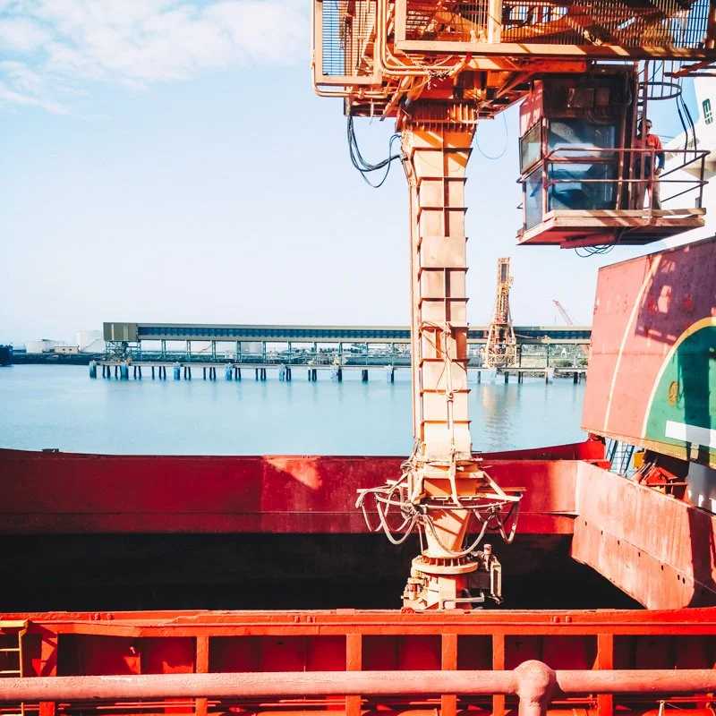 Image looking out to sea at the port of Mackay