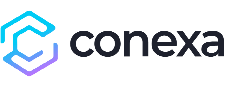 Conexa logo with stylized C and the company name in black text