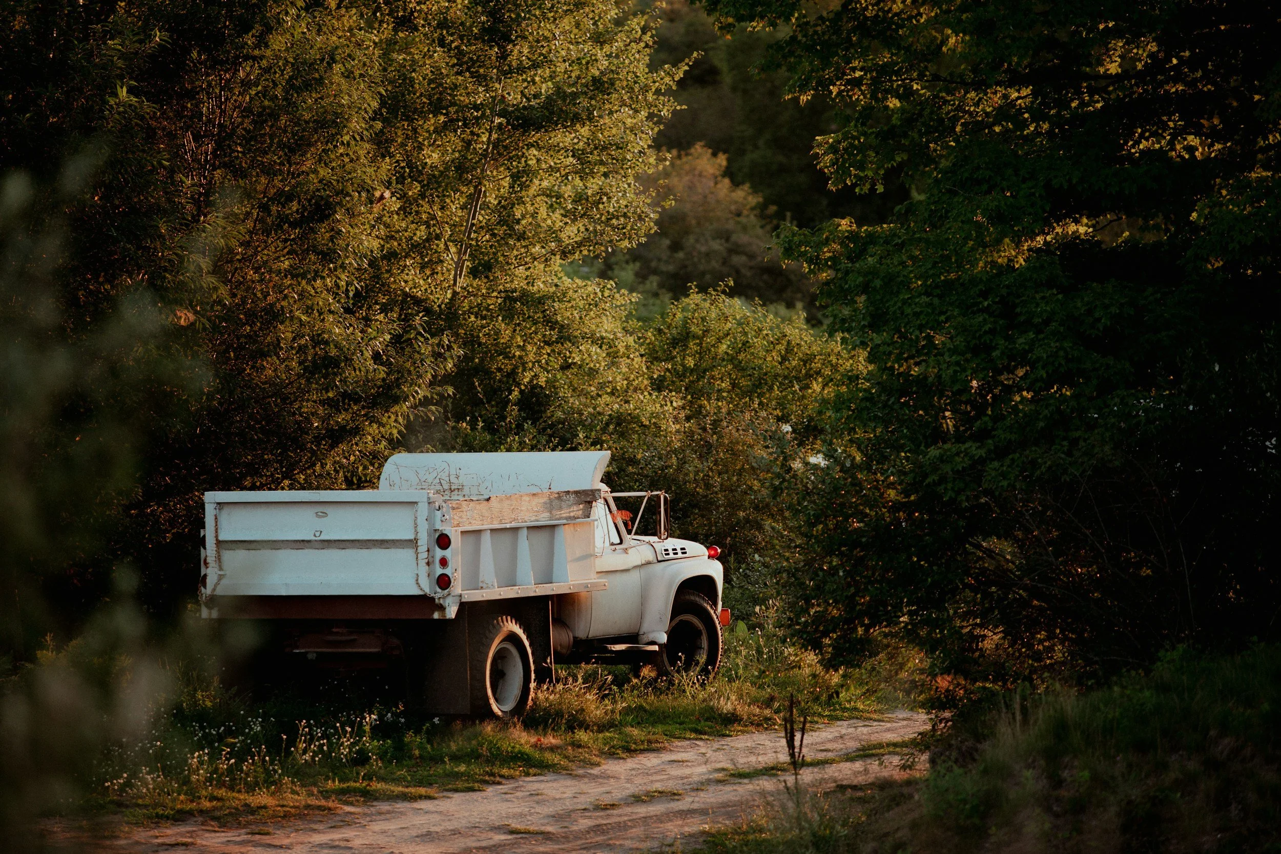 White utility dump truck used for material hauling by Wild Toad Landscape Materials serving Anderson, Redding, Cottonwood, and nearby Northern California communities.