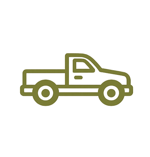 Outline drawing of a pickup truck