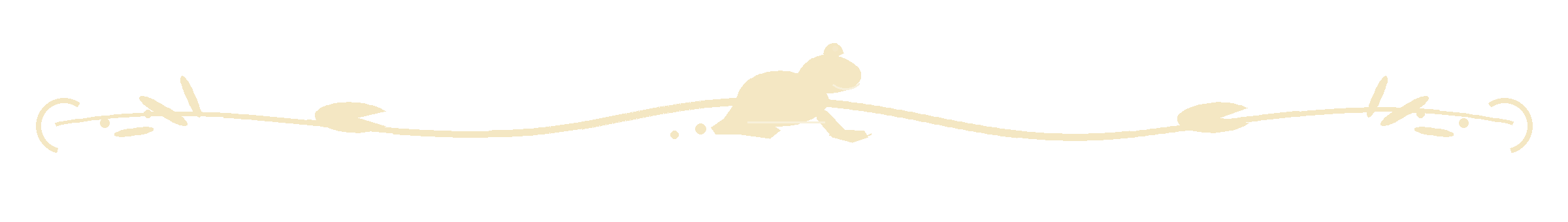 Decorative floral border with a silhouette of a mouse or rat in the center.