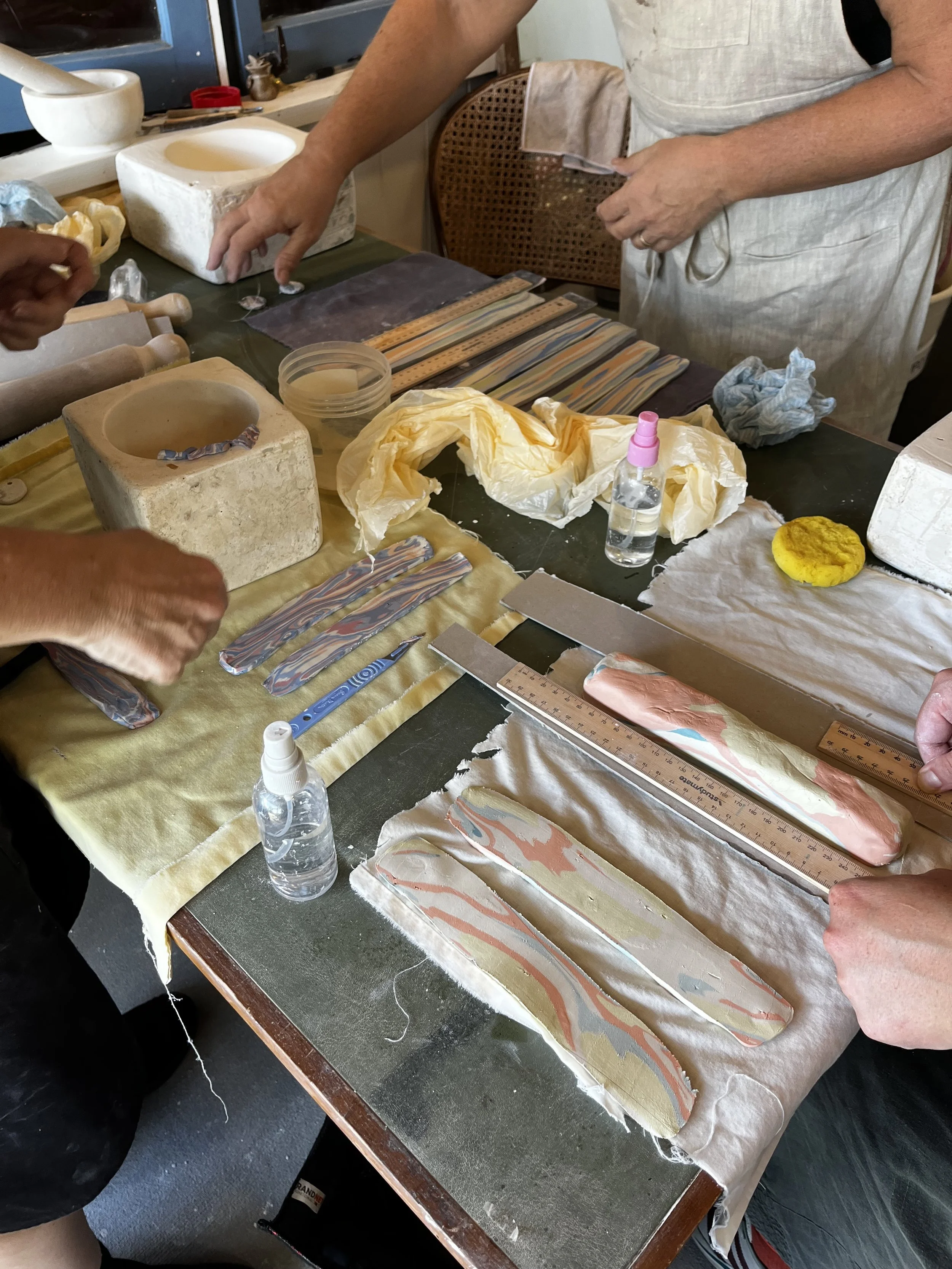 Nerikomi porcelain workshop for Bundaberg potters.