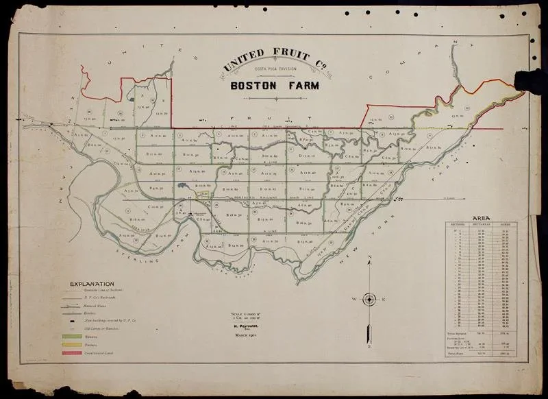 Drawing of Boston Farm, Limón Costa Rica. Available at the Archivo Nacional de Costa Rica.