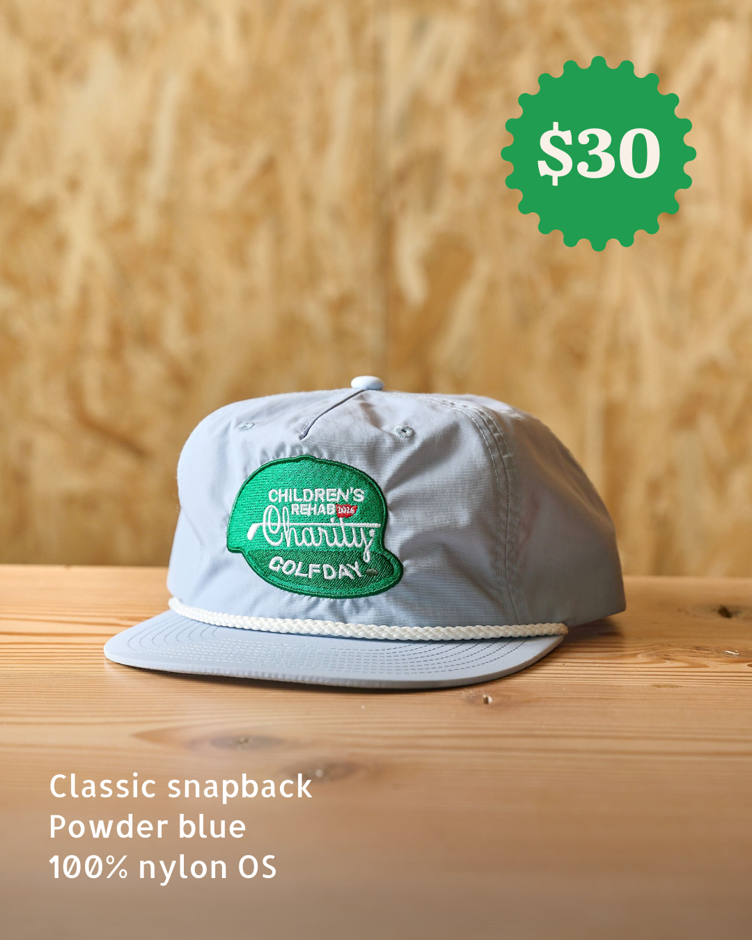 Powder blue snapback hat