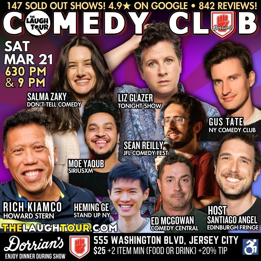 Saturday night comedy show at The Laugh Tour, Jersey City