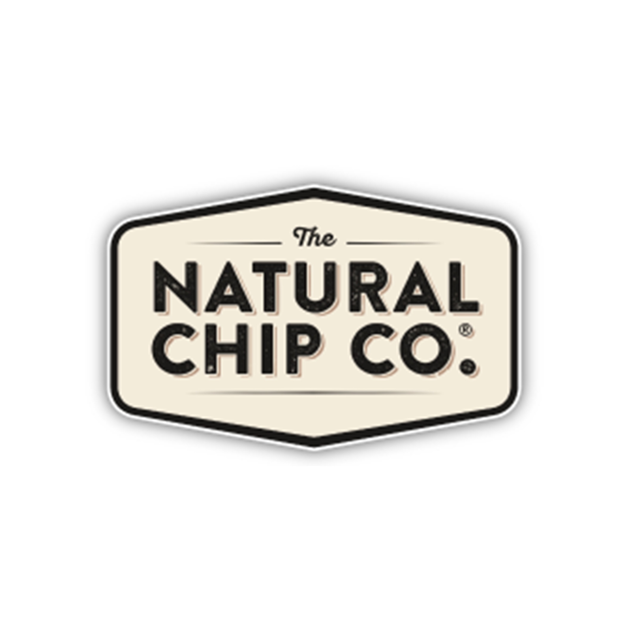Close-up of a label that says 'The Natural Chip Co.'