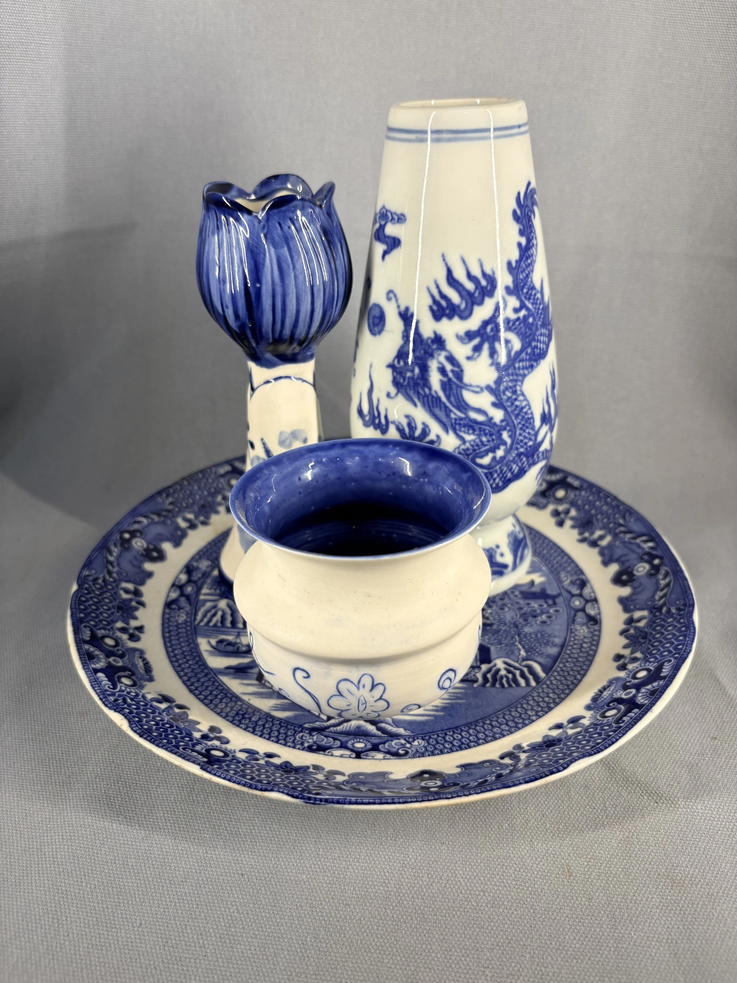 Burleigh Ware “Willow” Plate, England, c. 1930s–1950s. (Plate Only)