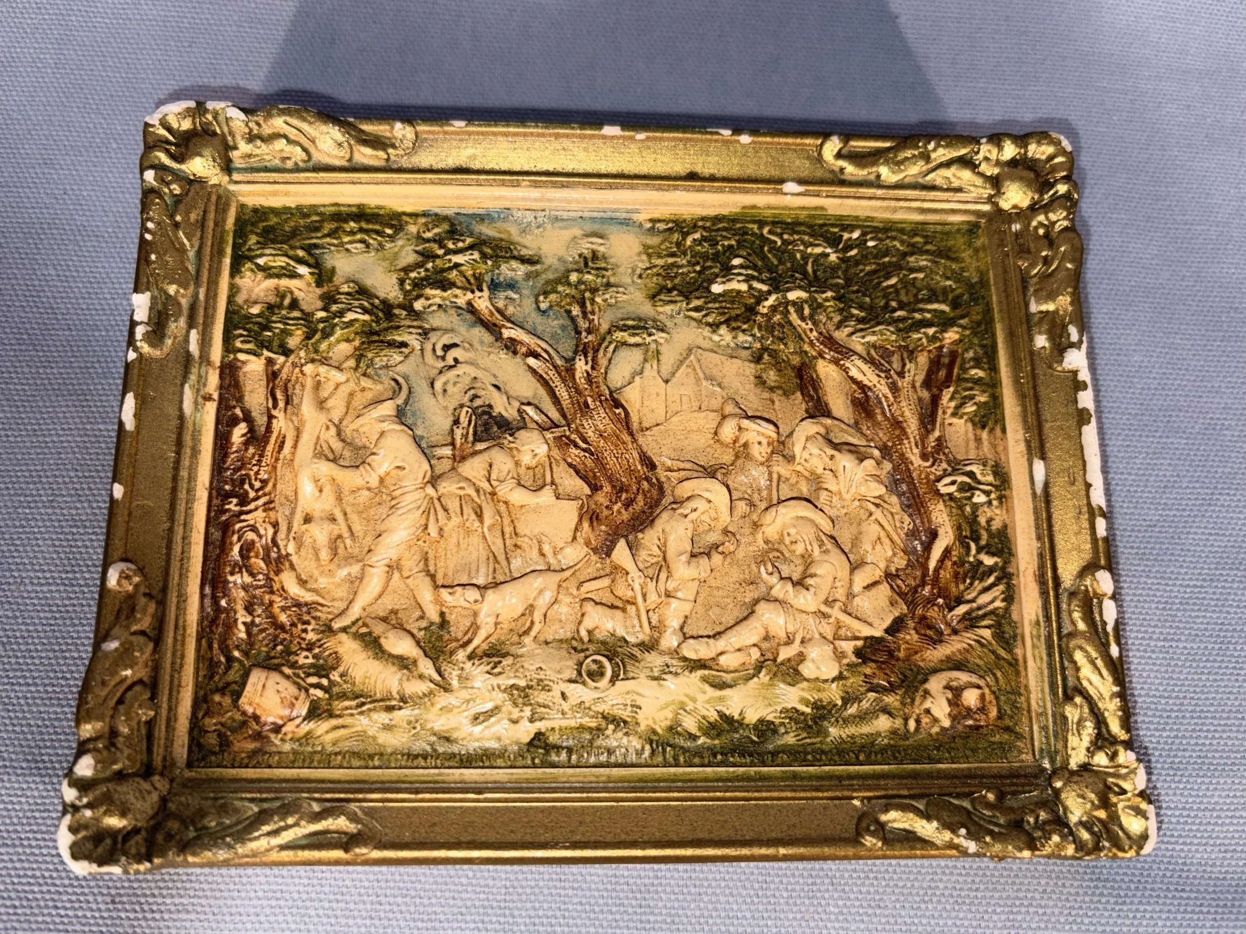 Hunting Scene Plaster Tile