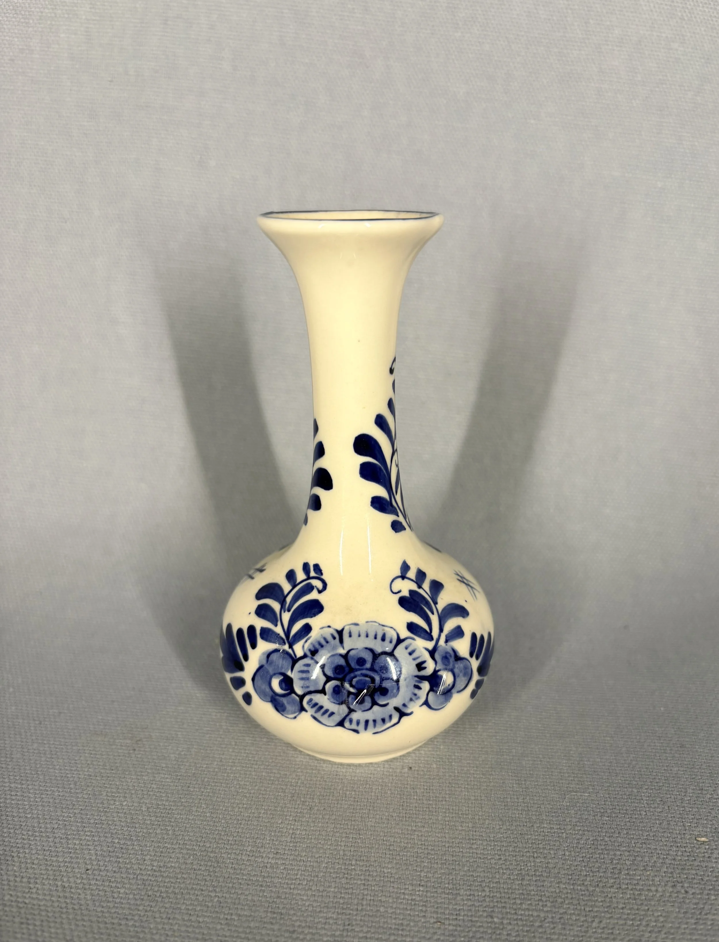 Dutch Delft Blue and White Bud Vase; mid 20th century.