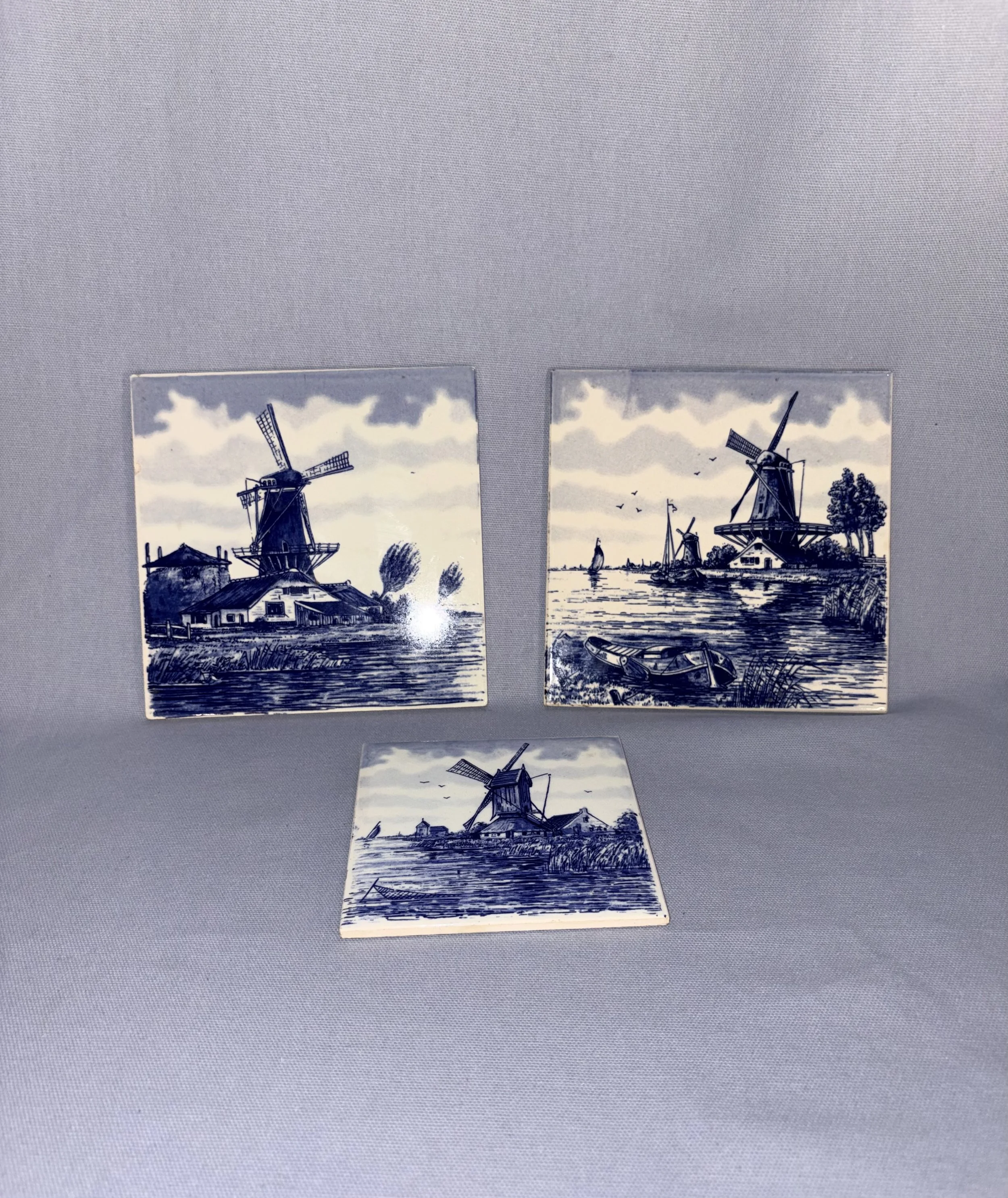 Vintage Delft Tiles - set of 3
