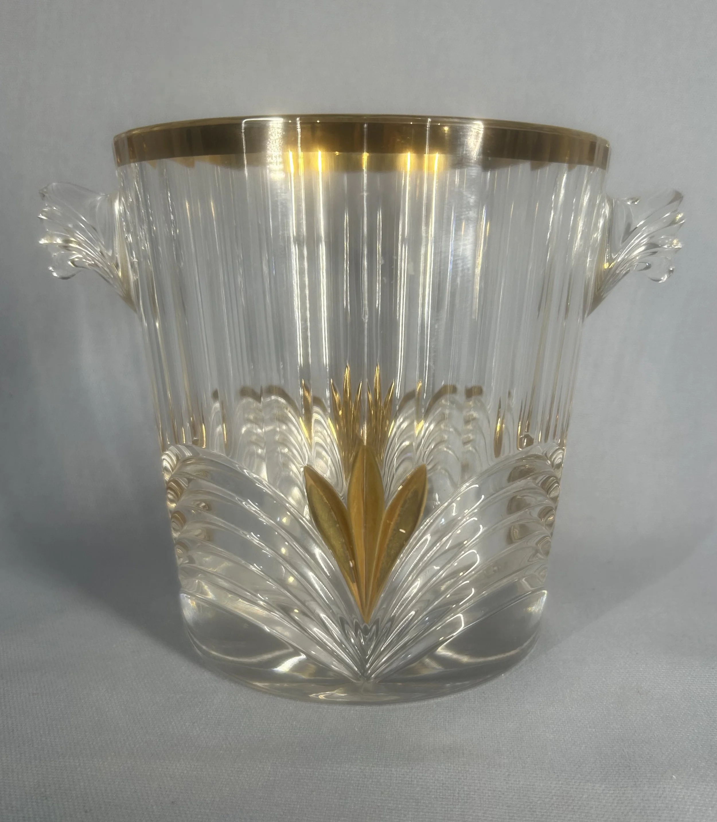 Vintage Royal Crystal Rock Aurea Gold Ice Bucket.