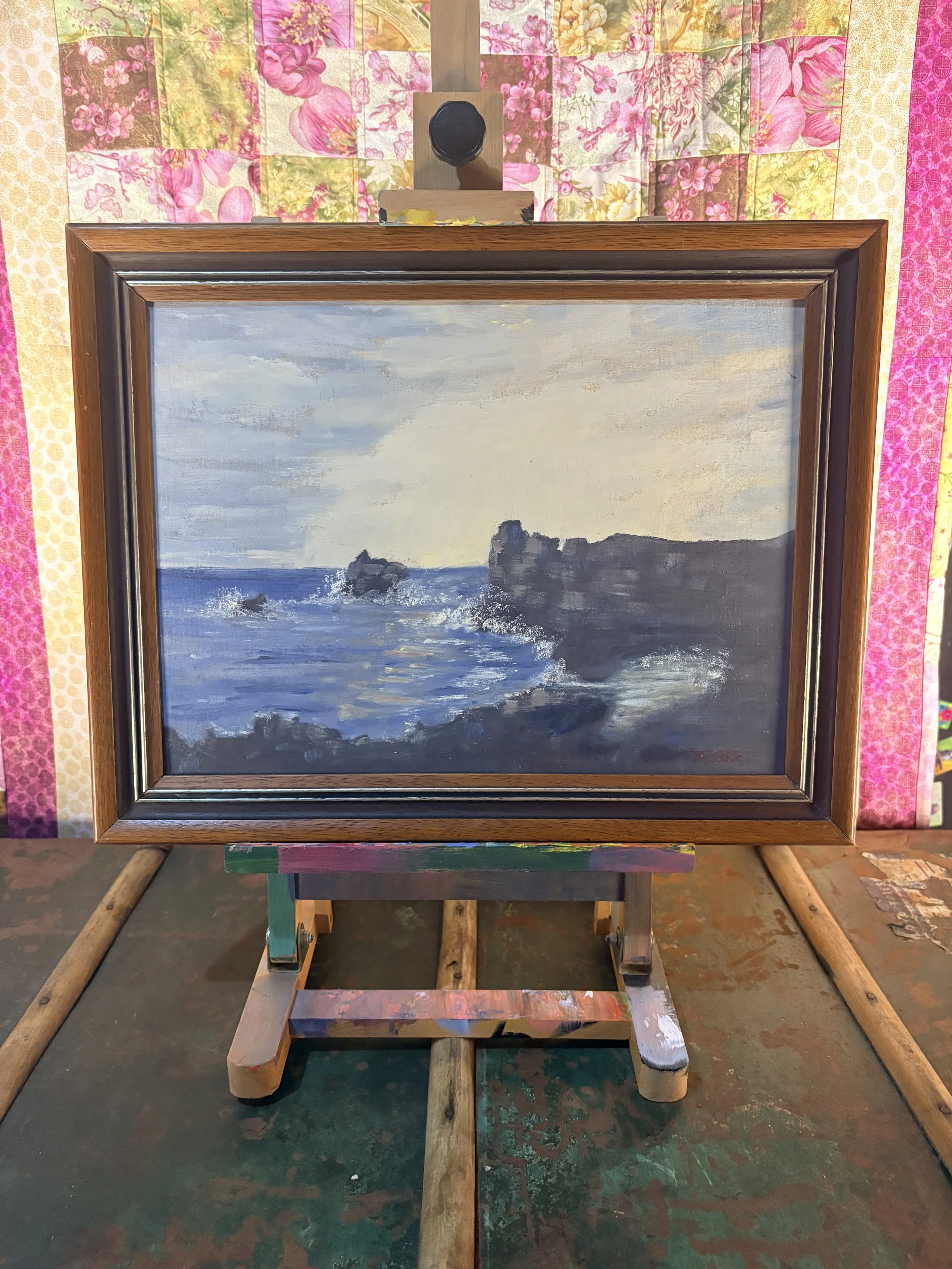 Seascape Oil Painting - Sunset at Nora Criena Bay, South Australia