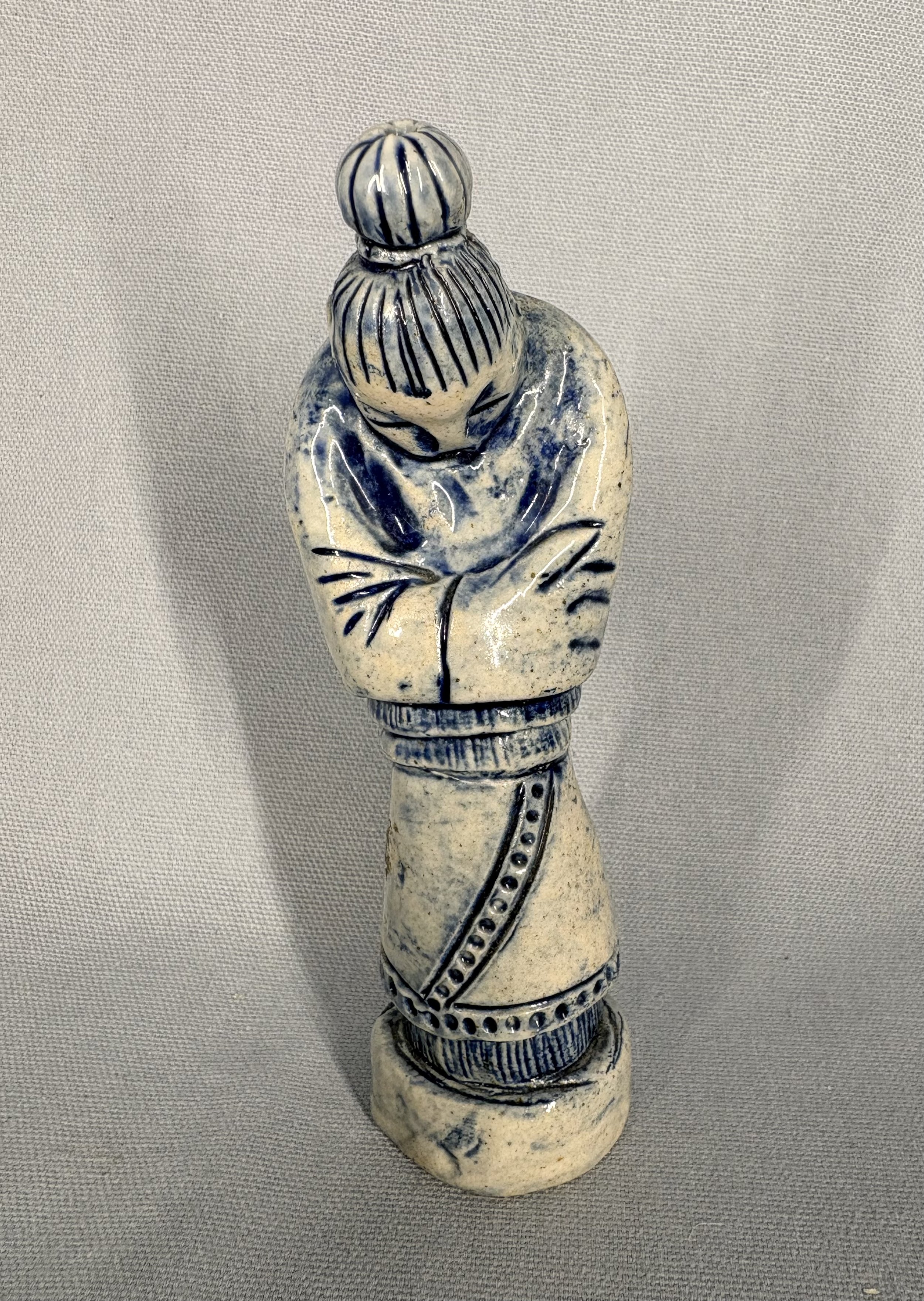 Japanese-Style Studio Pottery Figure, c. late 20th century