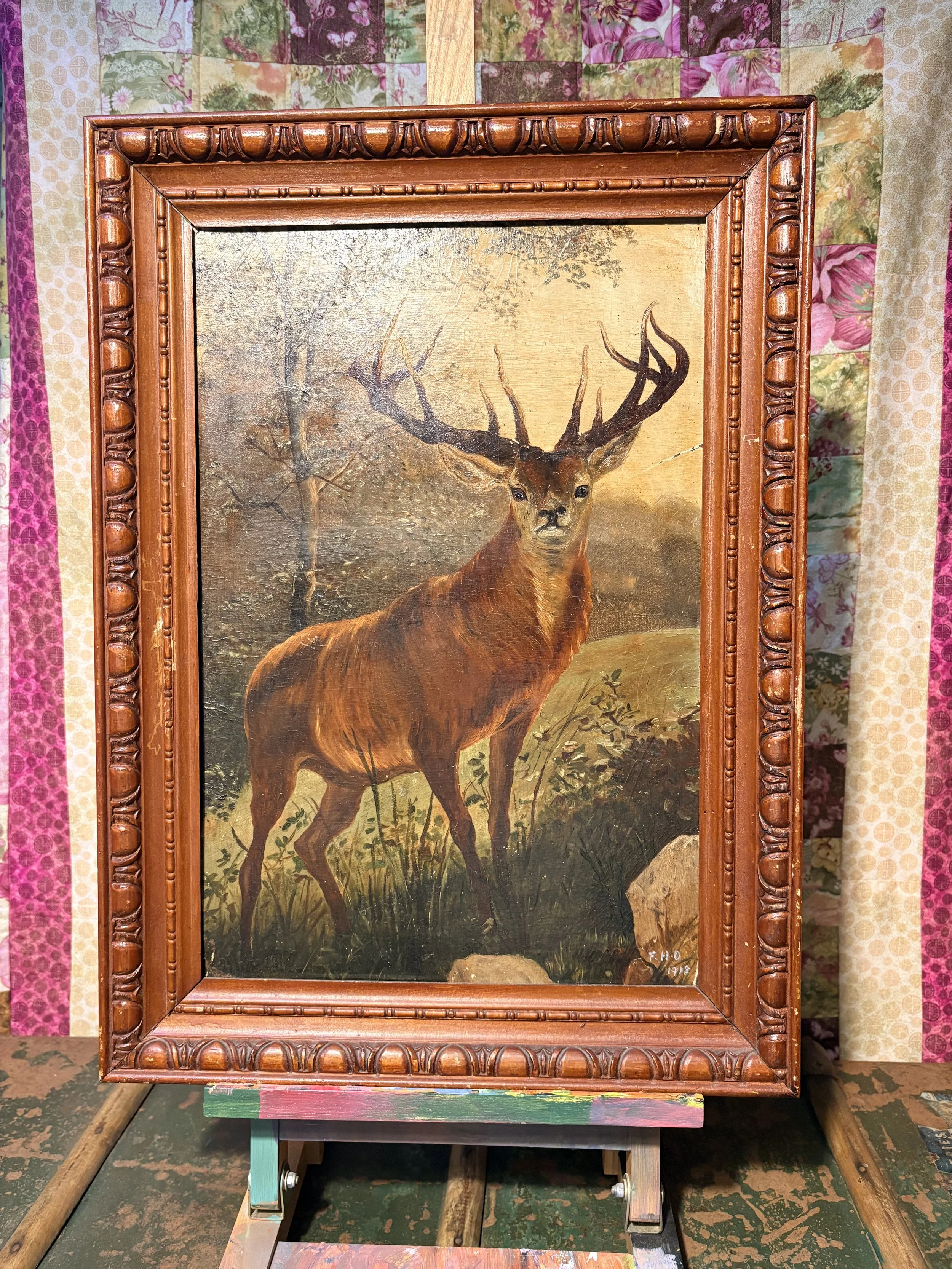 Red Stag in a Woodland Clearing