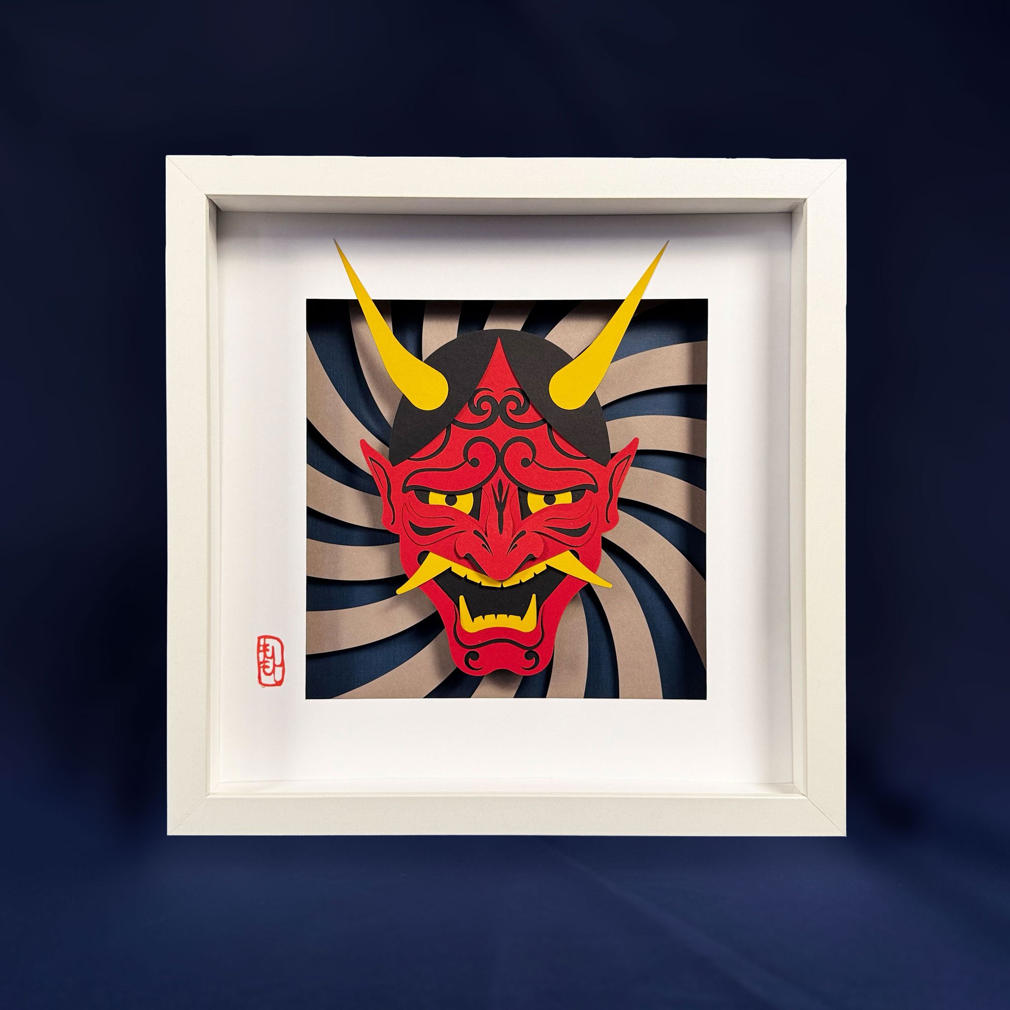 Shadowbox art - Red hannya