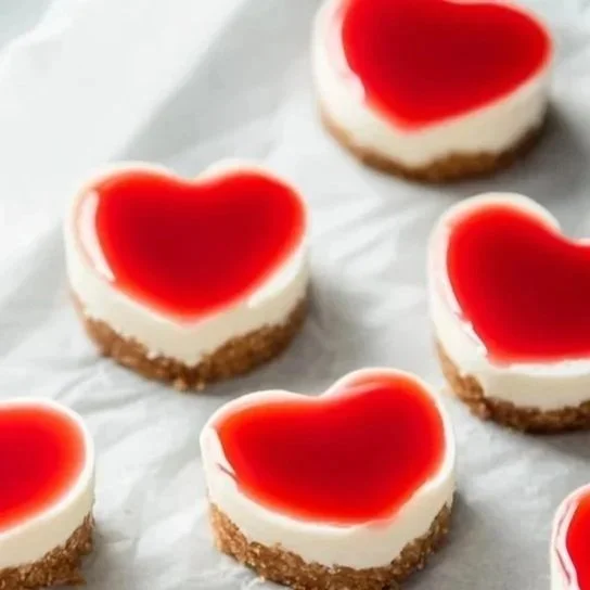 Mini Heart Cheesecakes
