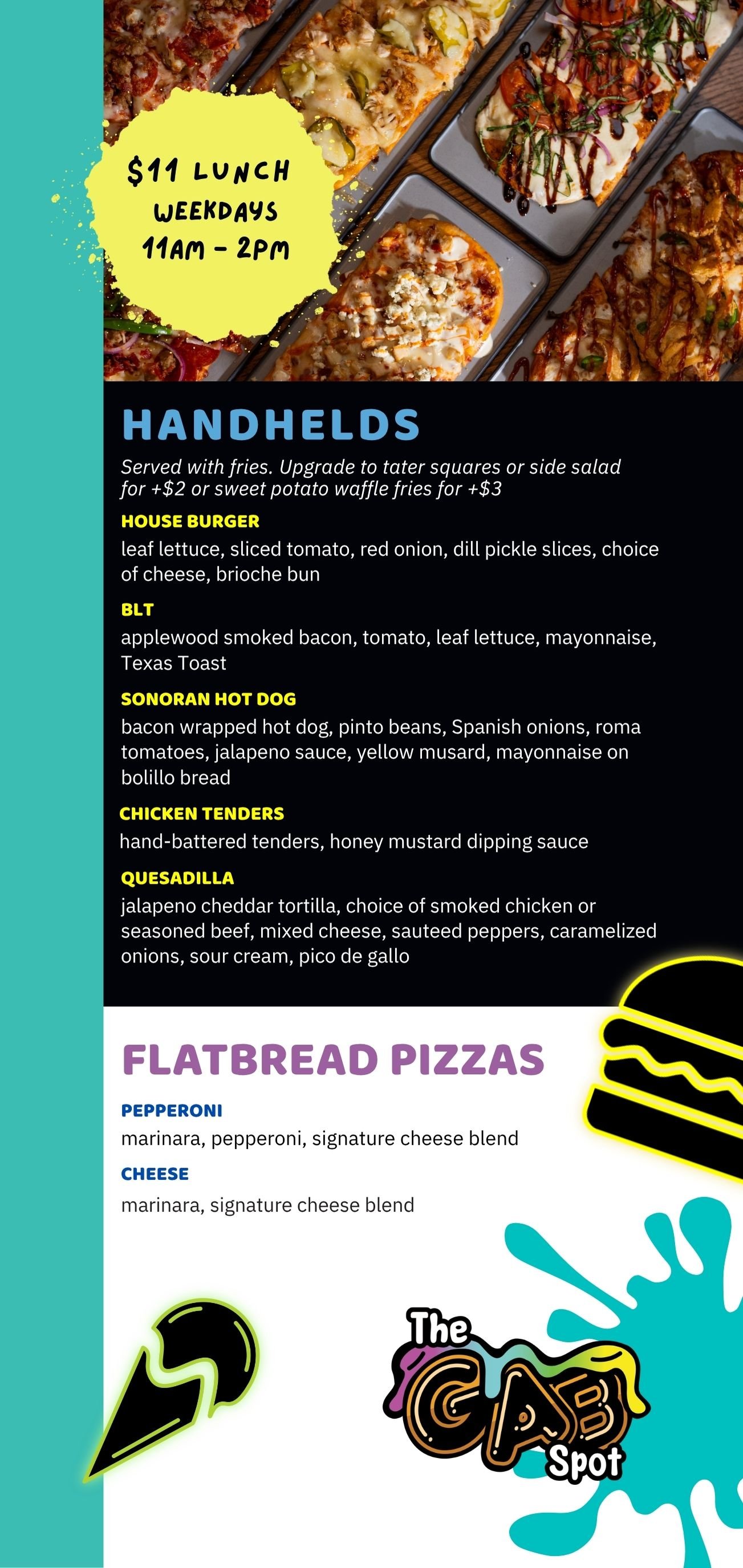 The GAB Spot in Fort Walton Beach Lunch Menu