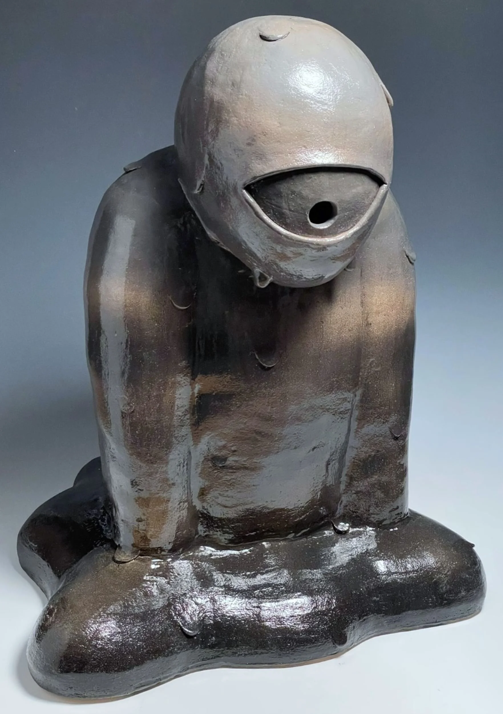 Emergence, Δ6 Stoneware, Iron-Manganese Stain, Glaze, 26" x 21.25" x 19.75", 2024