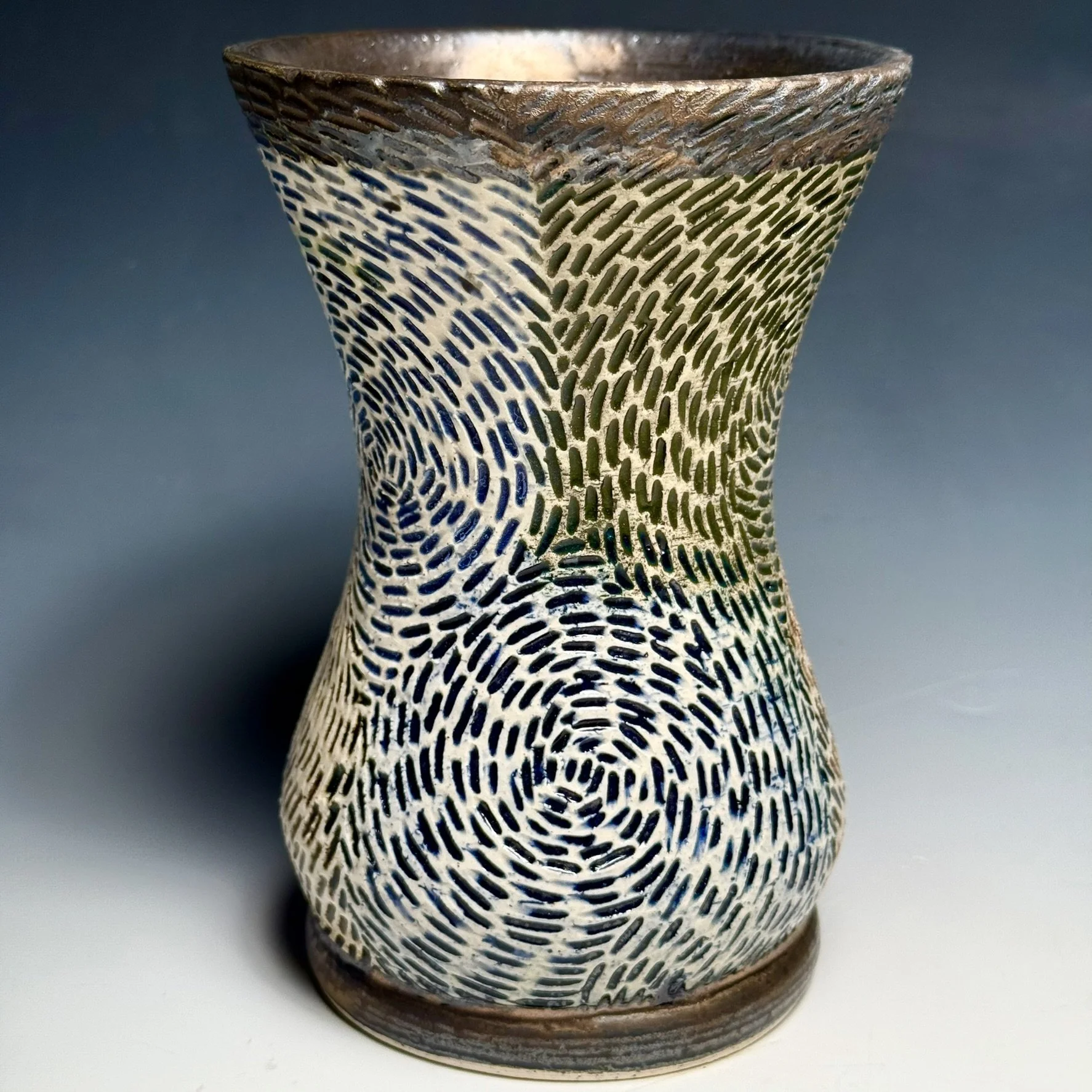 Whimsy, Δ6 White Stoneware, Iron-Manganese, Cobalt, Copper, Rutile, Chromium, Pigment Stains, Glaze, 7" x 5" x 5", 2025