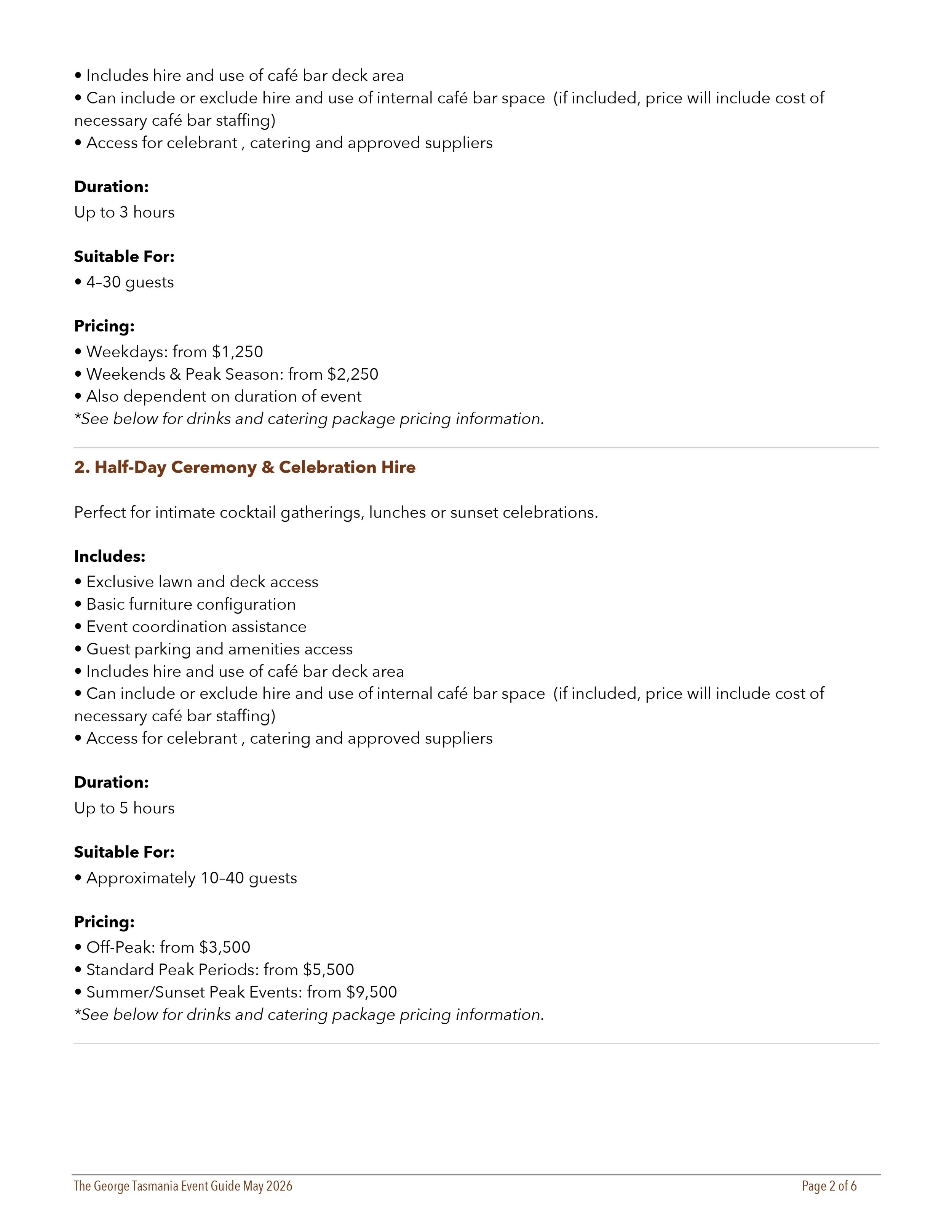 Private Event & Site Booking Guide 2