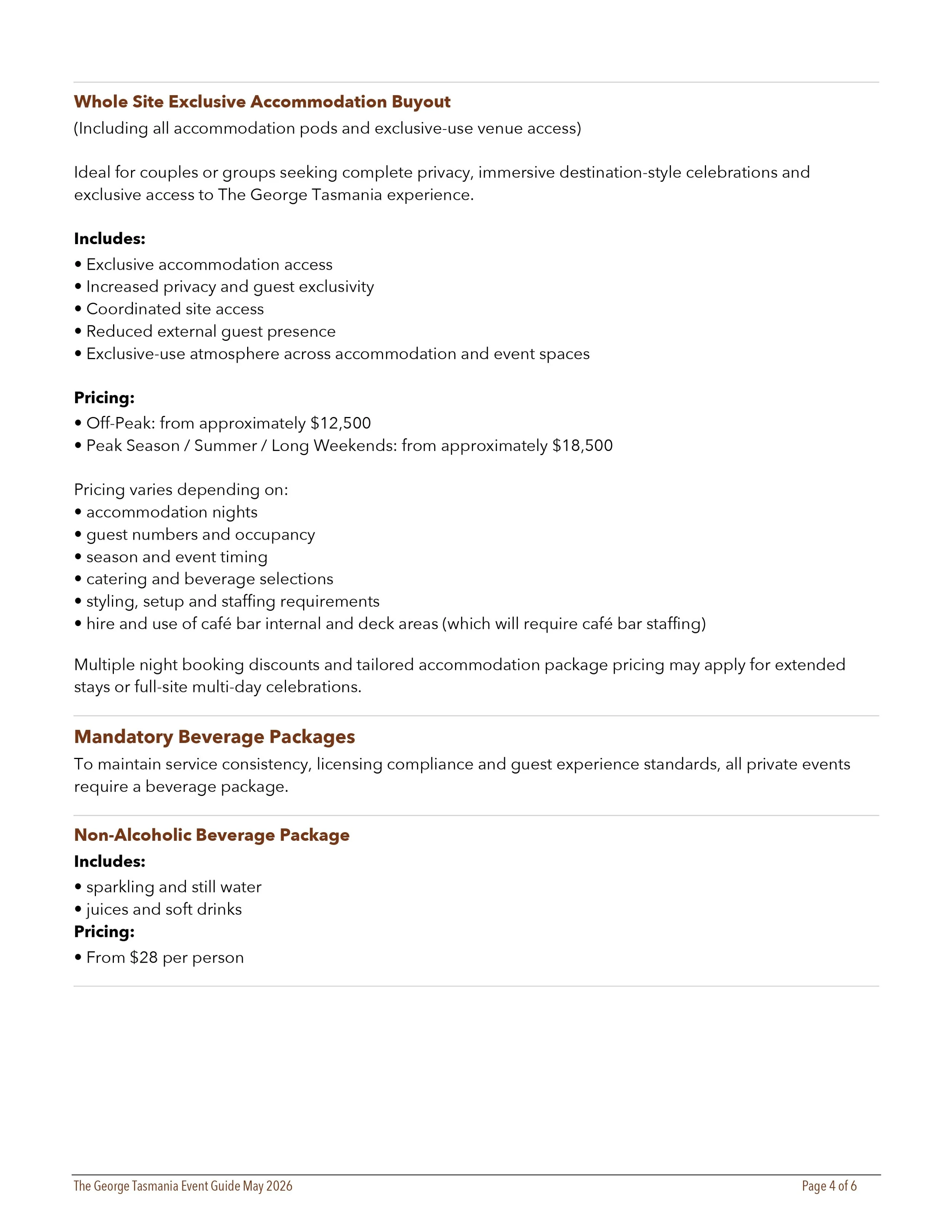 Private Event & Site Booking Guide 4
