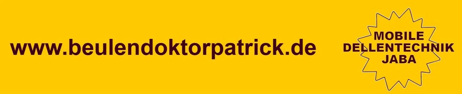 Grafik mit gelbem Hintergrund, schwarzer Schrift mit Website-URL, und einer gelben Sternform mit schwarzen Text in der Mitte.