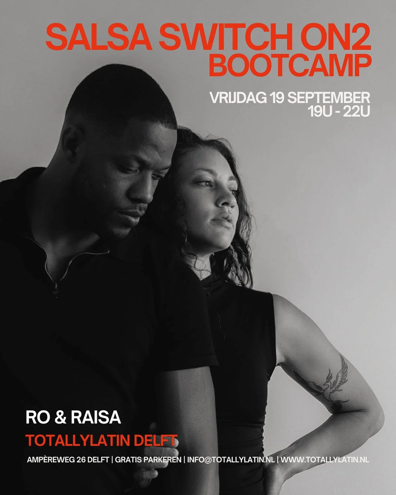 Salsa Switch On2 Bootcamp | September editie
 Op vrijdag 19 september van 19.00 &ndash; 22.00 uur staan wij &ndash; Raisa &amp; Ro &ndash; weer klaar voor de Salsa Switch On2 Bootcamp bij TotallyLatin Delft!

Tijdens deze bootcamp duiken we in muzika